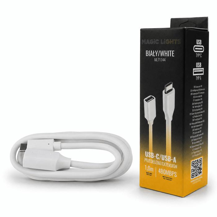 CAVO DI PROLUNGA DA USB A A USB C, 2 M, BIANCO