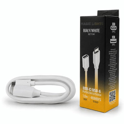 CAVO DI PROLUNGA DA USB A A USB C, 2 M, BIANCO