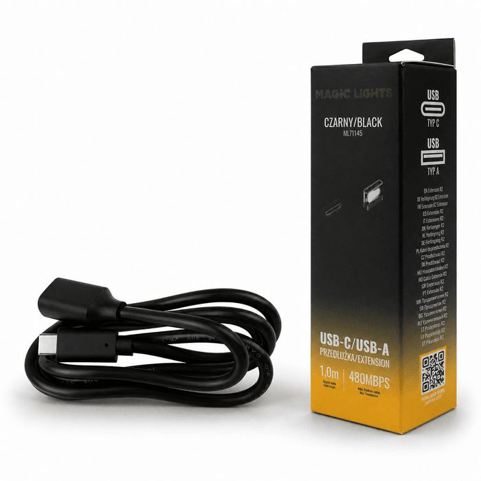 CAVO DI PROLUNGA DA USB C A USB A, 1 M, NERO