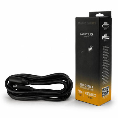 CAVO DI PROLUNGA DA USB C A USB A, 2 M, NERO