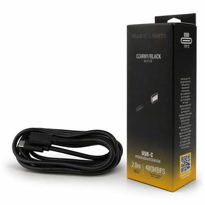 CAVO DI PROLUNGA DA USB C A USB C, 2 M, NERO