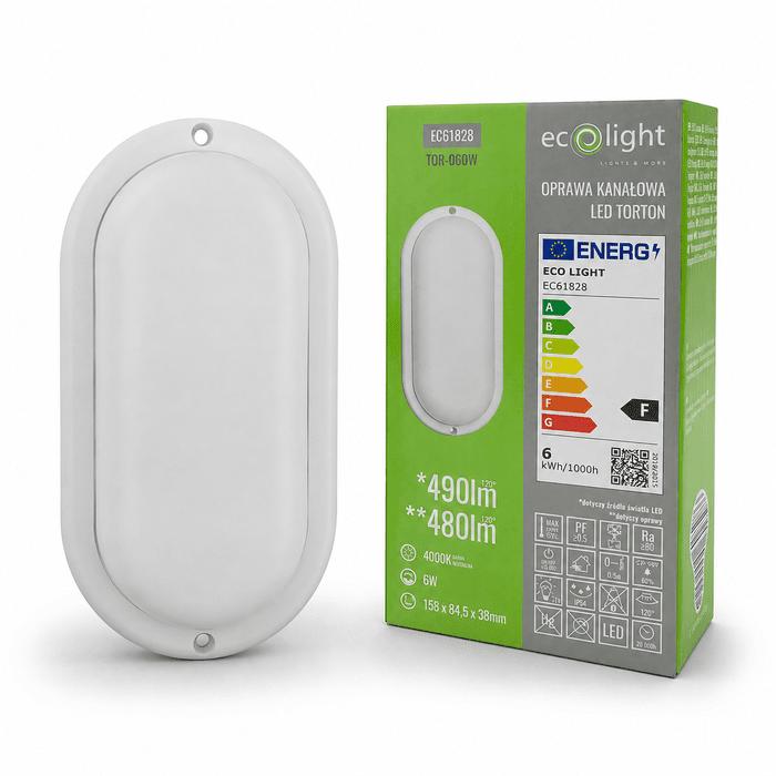TORTON 6W 4000K 480LM IP54 OVALE BIANCO