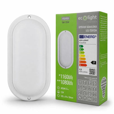 TORTON 12W 4000K 1160LM IP54 OVALE BIANCO