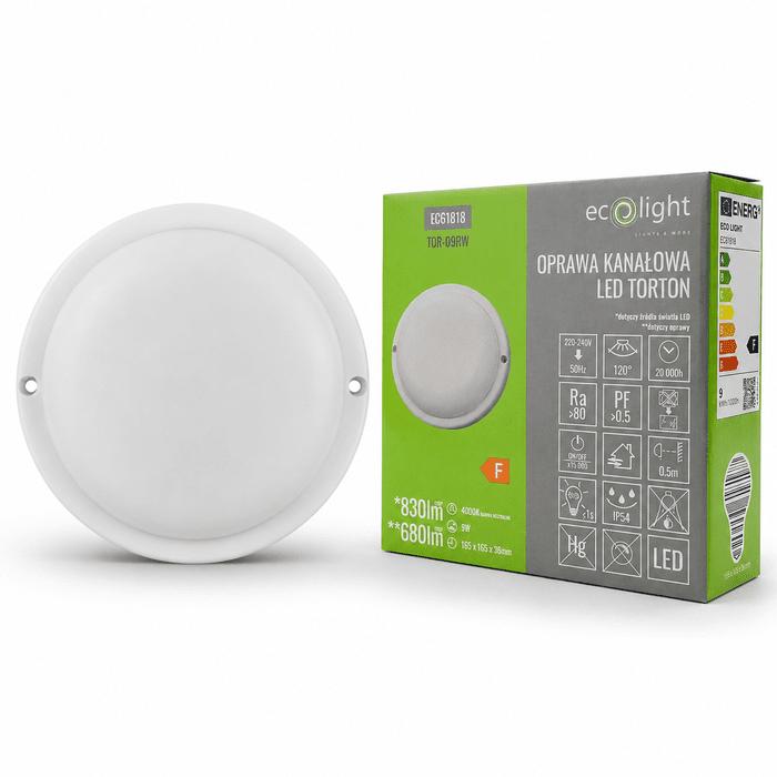 TORTON 9W 4000K 830LM IP54 ROUND BIANCO