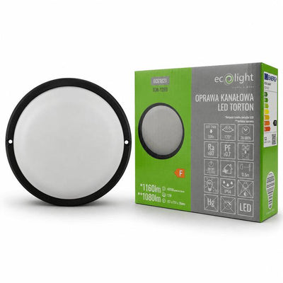 TORTON 12W 4000K 1160LM IP54 ROUND NERO