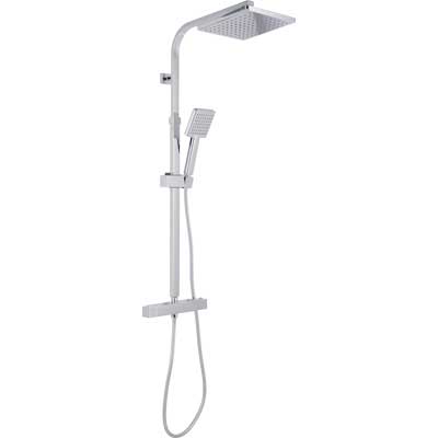 SET COLONNA QUADRA CON MISCELATORE TERMOSTATICO CROMO