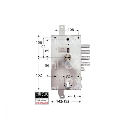 SERRATURA TRIPLICE BLINDATA PROOF E60 SX ATRA