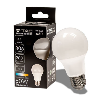 LAMPADINA LED E27 8.5W A60 3000K