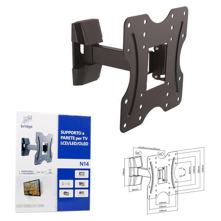 SUPPORTO LCD 1 BRACCIO 37/42P NERO NVS