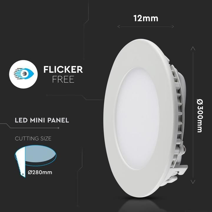 PANNELLO LED 24W ROUND WHITE 6000K  VT-2407