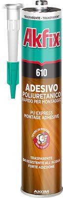 ADESIVO POLIURETANO TRASPARENTE ML.310 AKFIX 610