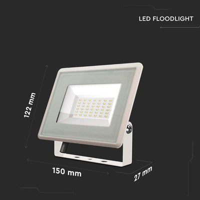 FLOODLIGHT 3000K WHITE BODY 30W SMD FARO ESTERNO