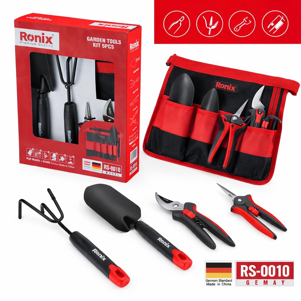 KIT DI 5 ATTREZZI DA GIARDINO