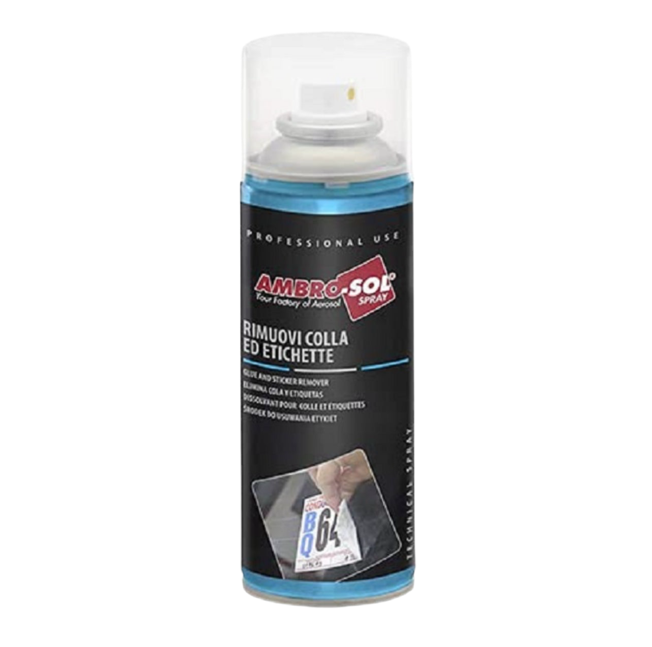 Ambrosol - 2 Bombolette Spray rimuovi etichette colla e adesivi - Bomboletta da 200 ml