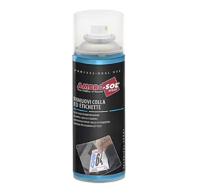 Ambrosol - 2 Bombolette Spray rimuovi etichette colla e adesivi - Bomboletta da 200 ml