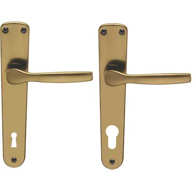 MANIGLIA GINEVRA CON PLACCA FORO YALE COLORE BRONZO