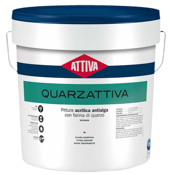 PITTURA AL QUARZO PER ESTERNI - QUARZATTIVA BIANCO