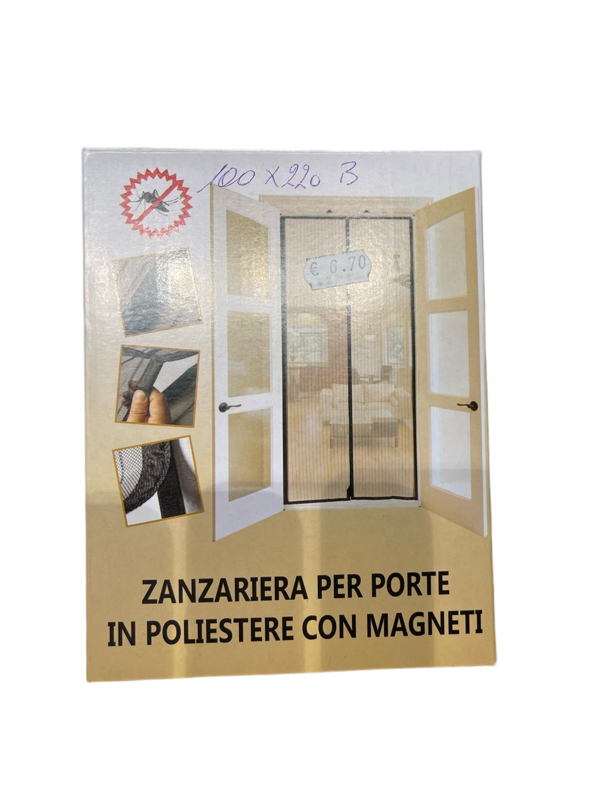 Zanzariera per porte in Poliestere con magneti - 100X220 cm