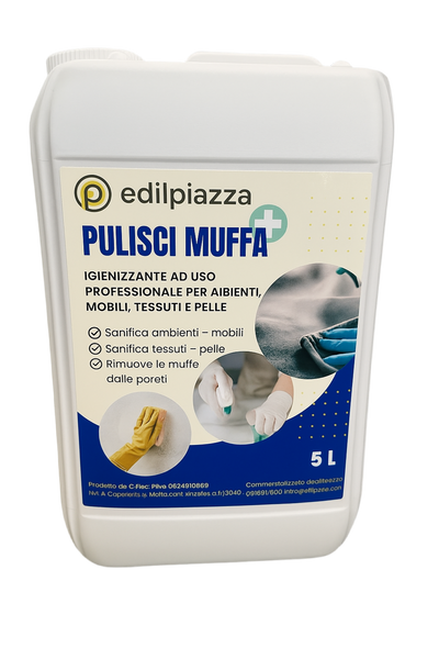 Pulisci Muffa - igenizzante per Mobili, Tessuti, Pelle, Ambienti - Prodotto Marcato da Edilpiazza