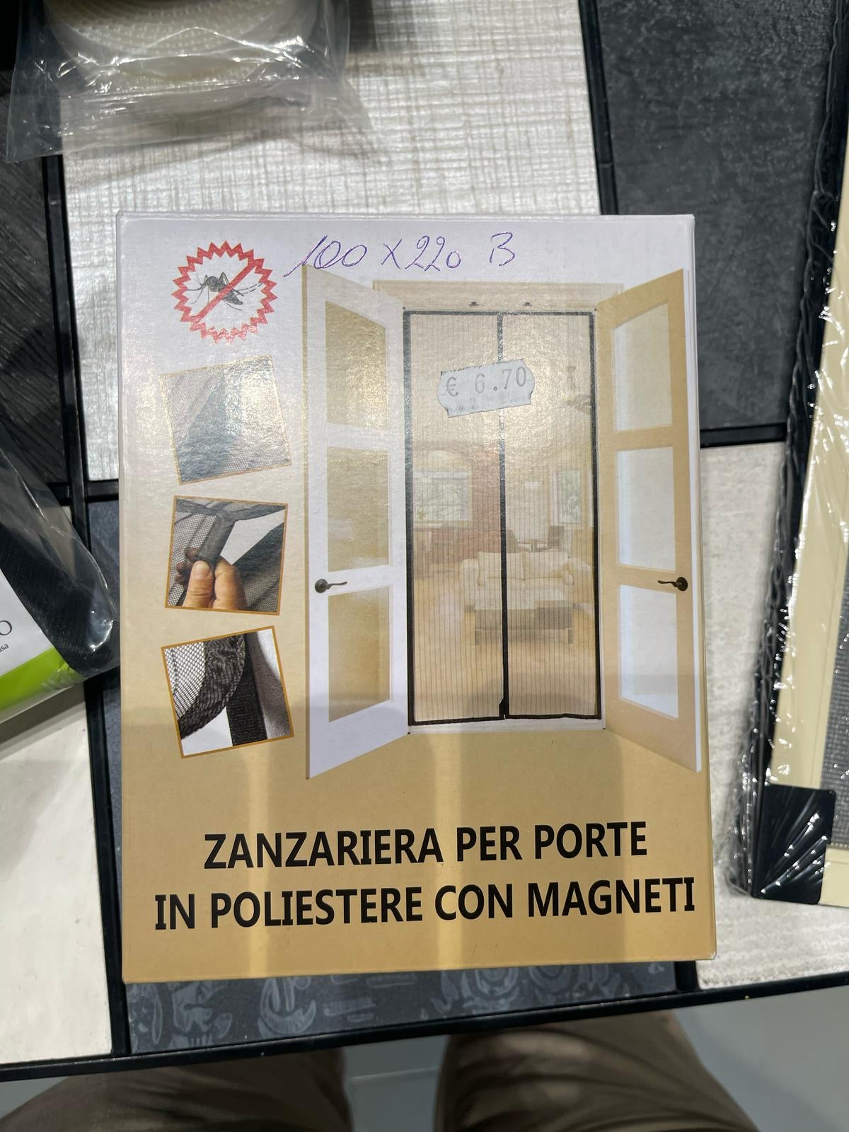 Zanzariera per porte in Poliestere con magneti - 100X220 cm