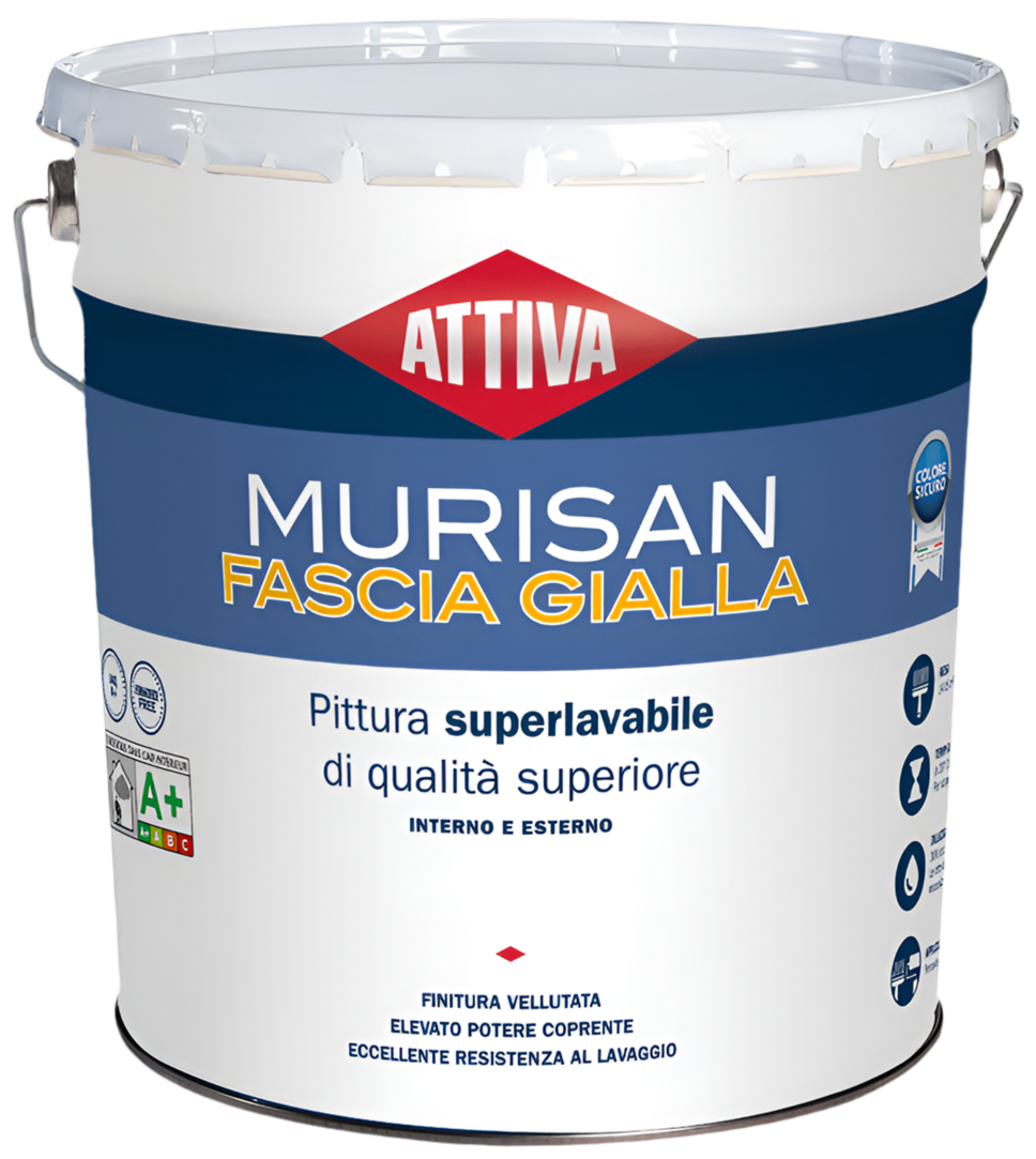 PITTURA PER INTERNI ED ESTERNI - MURISAN FASCIA GIALLA (PERSONALIZZABILE)