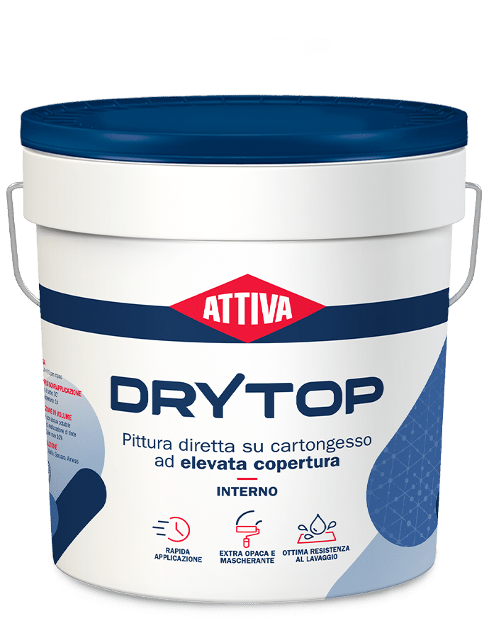 ATTIVA - DRYTOP - Pittura diretta su cartongesso ad elevata copertura