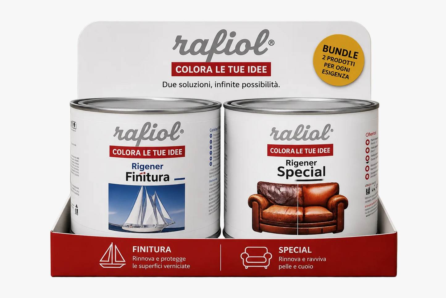Kit 2 Prodotti - | Rigener Special Pittura Ecopelle + Finitura Trasparente |