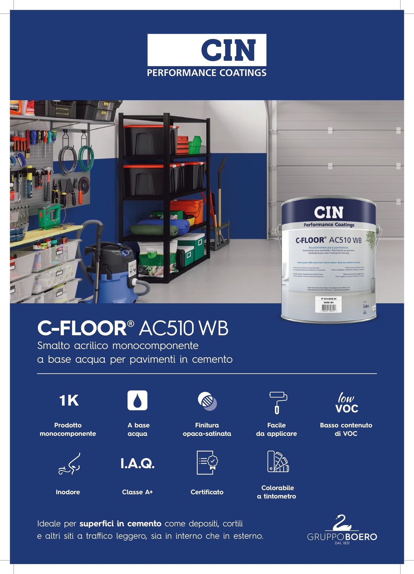 Resina Pavimento in cemento C-FLOOR Monocomponente