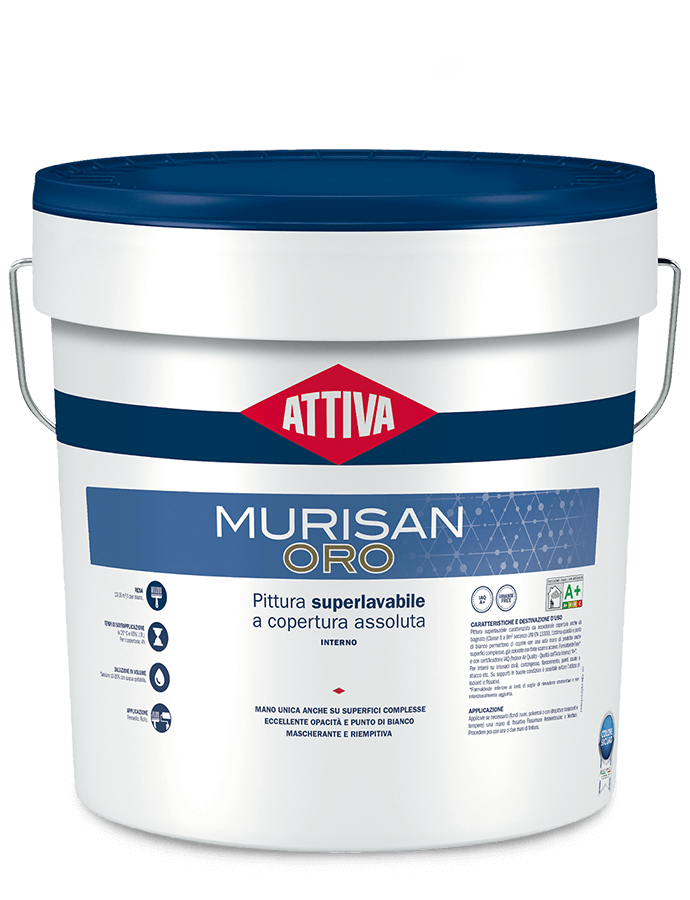 PITTURA SUPERLAVABILE COPERTURA A UNA MANO - MURISAN ORO BIANCO