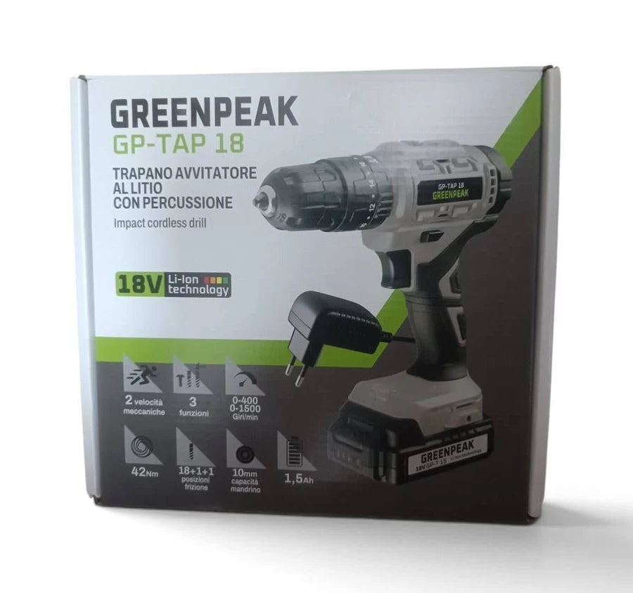 TRAPANO GREENPEAK AVVITATORE BATT. GP-TAP 18