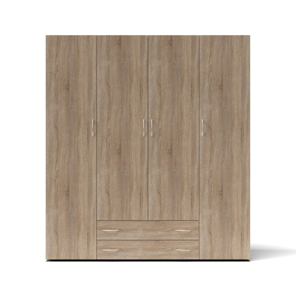 Armadio 4 ante 2 cassetti Seba 4 colore rovere sonoma