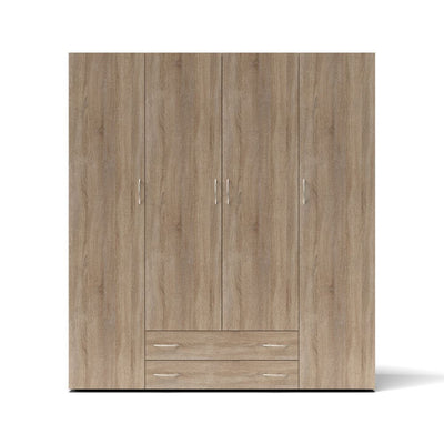Armadio 4 ante 2 cassetti Seba 4 colore rovere sonoma