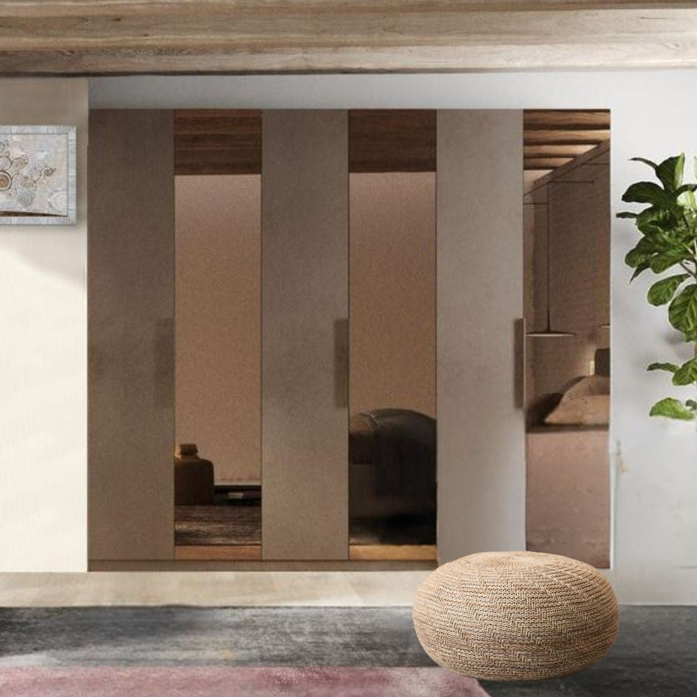 Armadio Mustella 6 ante battenti con specchi bronzati