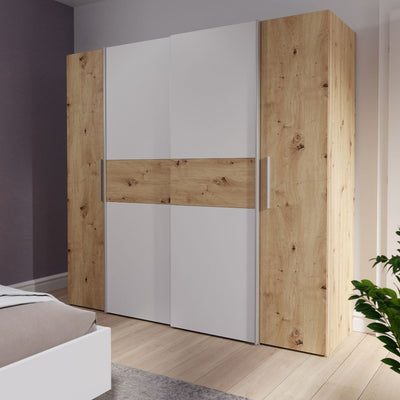 Armadio Nico 2 ante scorrevoli colore bianco 150.1x39.1xH210 cm.