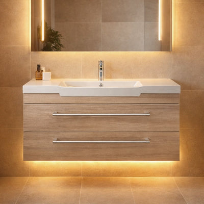 Base mobile Amanda con 2 cassetti in palissandro larice