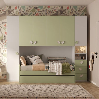 Armadio multiuso Medea 6 ante colore grigio chiaro 109.2x34.9xH191.9 cm.