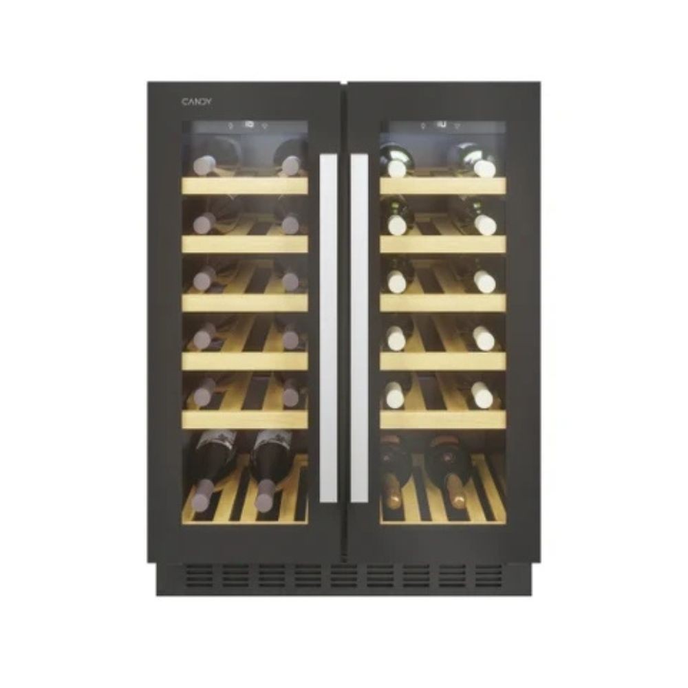 Cantinetta Candy CCVB60D1 incasso 2 zone 38 bottiglie luce Led nero classe G