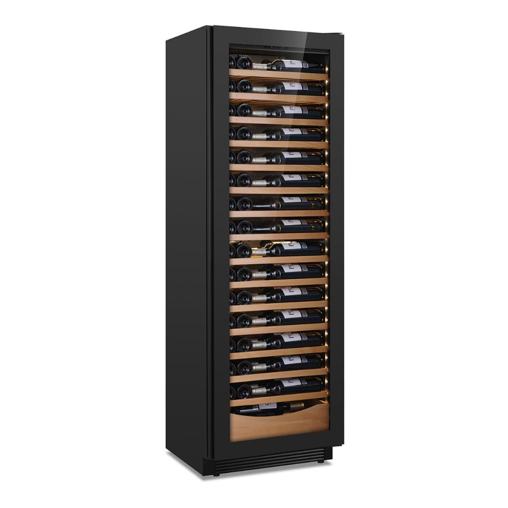 Cantinetta incasso ventilato DW170F1T con maniglia integrata 1 zona di temperatura 105 bottiglie nero classe G