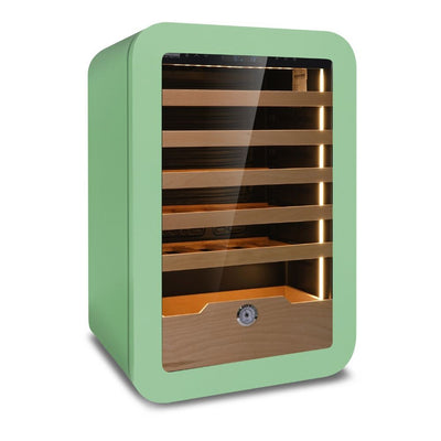 Cantinetta Vinarius 40 ventilato con 5 mensole in legno con guide telescopiche in colore verde classe G