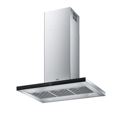Cappa a isola Franke FTLN I 90 cm in acciaio inox satinato e cristallo nero classe A+