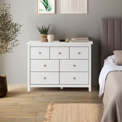 Credenza Misti 2 ante e 3 cassetti in legno massiccio verde khaki e rovere