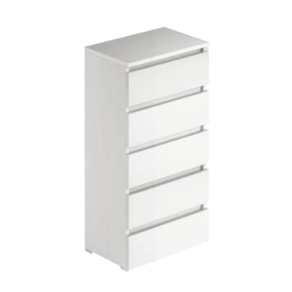 Cassettiera bianco frassinato 5 cassetti 47x40x127H