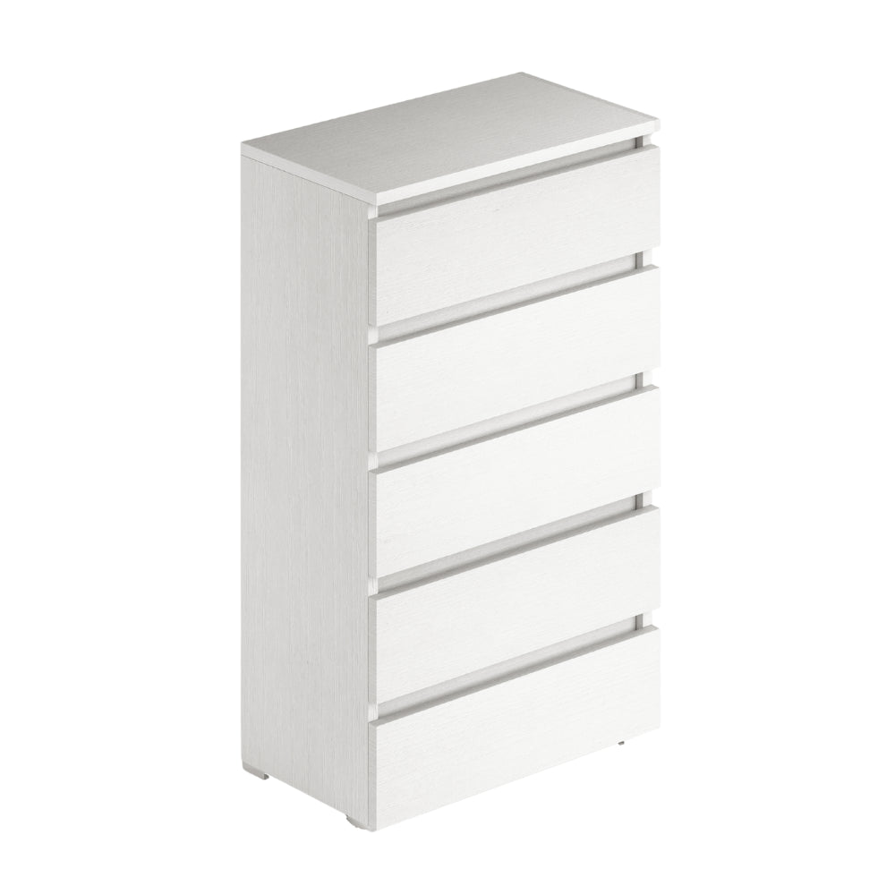 Cassettiera bianco frassinato 5 cassetti 75x40x127H