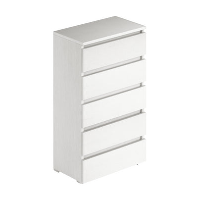 Cassettiera bianco frassinato 5 cassetti 75x40x127H