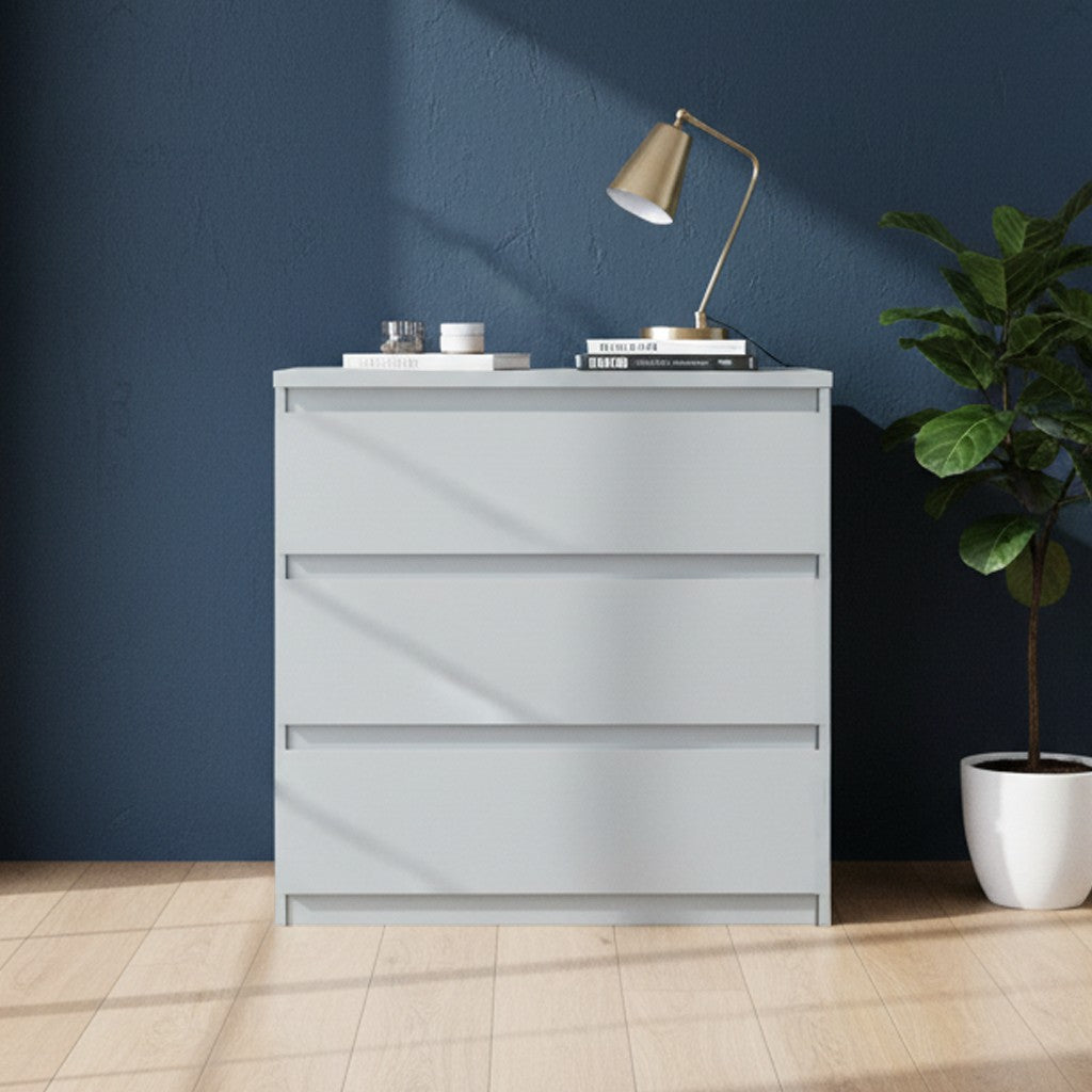 Cassettiera Morgan 3 cassetti 77.2x79.8x42.2 cm. colore grigio chiaro