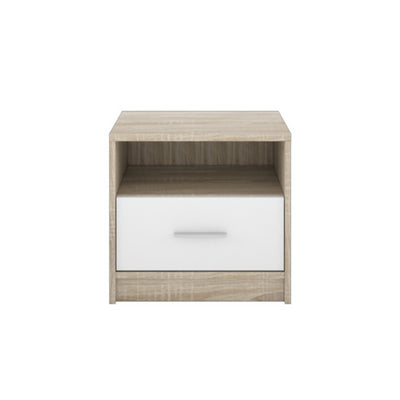 Comodino Nepo 1 cassetto 49,5 cm. rovere sonoma bianco