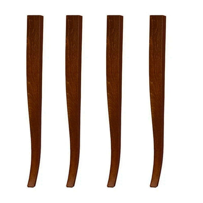 Confezione 4 gambe modello sciabola H 74 cm. colore noce