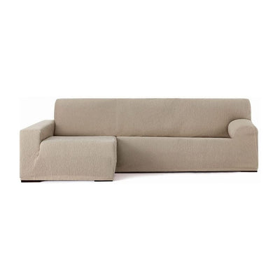 Copridivano Troya elastico penisola sinistra beige bracciolo lungo 250/310