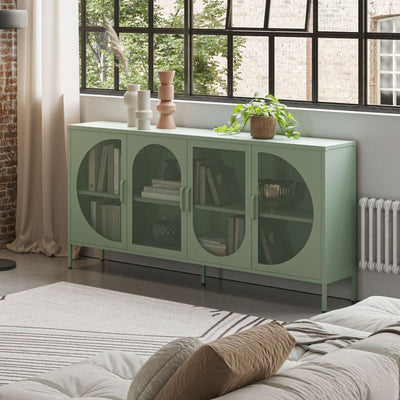 Credenza Tayra in metallo con 4 ante 160 cm. verde menta