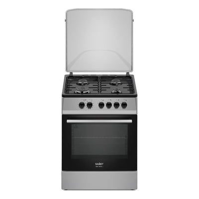 Cucina a gas Tremiti 60x60 con forno multifunzione e grill elettrico 70 litri silver e top nero classe A Samet Indomita Line
